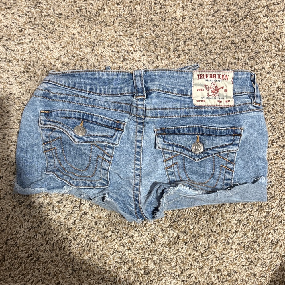 True Religion Women's Light Blue Jean Shorts